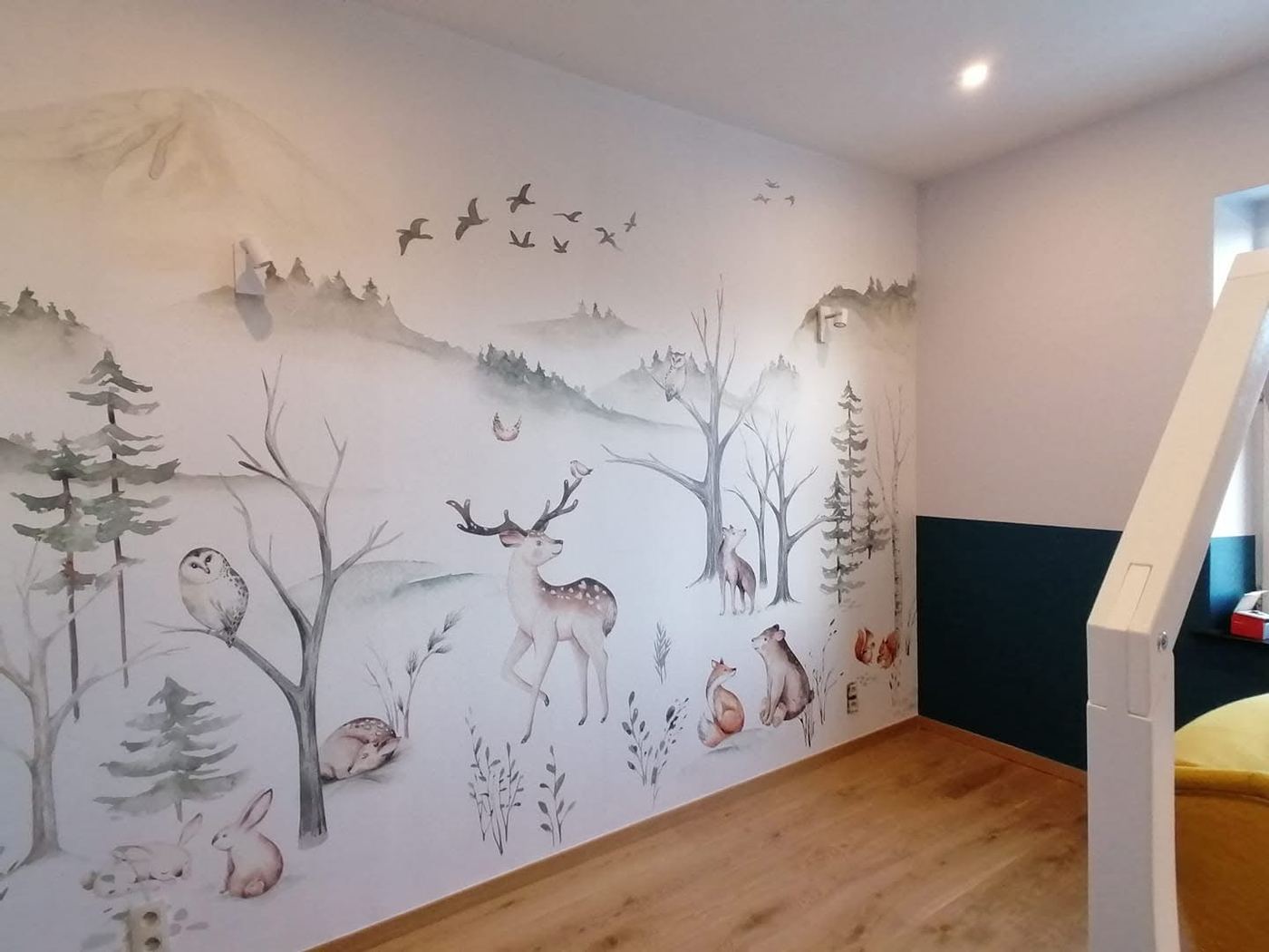 Papier peint chambre d'enfant forêt enchantée